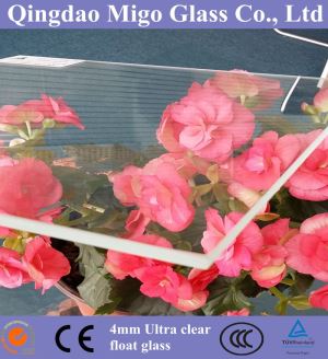 Verre de flotteur Ultra Clear (faible teneur en fer) 4mm trempé pour serre en verre