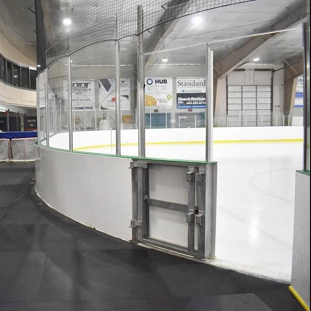Hockey rink impact resistant glass