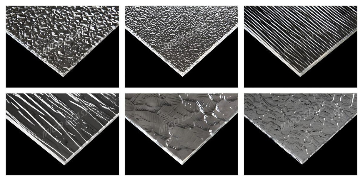 Clear patterned glass options at MIGO GLASS Clear patterned glass options at MIGO GLASS