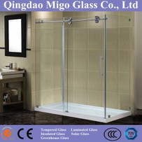 Porte de douche en verre trempé sans cadre
