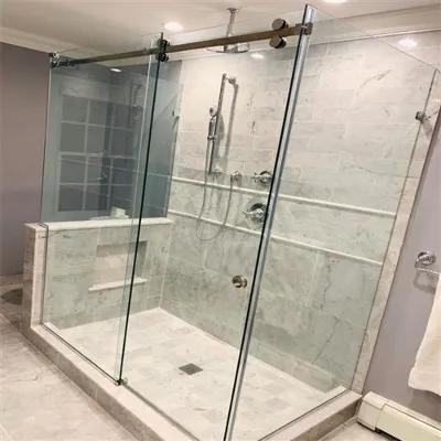 Verre de porte de douche sans cadre
